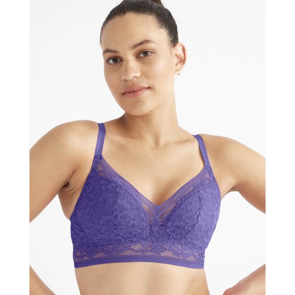 knix Other - KNIX Lace Longline Bra in Periwinkle Purple - KNIX Size S+